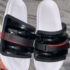 Jordan Black and White Slide Sandals